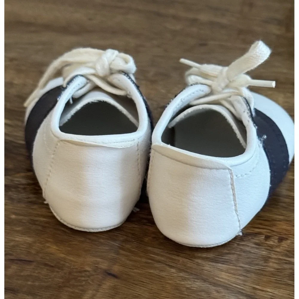 RARE VINTAGE Baby Saddle Oxford Shoes Blue & Navy Size 1 Gold Bug